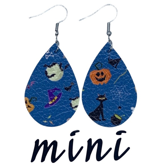 Jewelry - 🖤Pick Any 3 for $12🖤 Mini Faux Leather Teardrop Earrings Halloween